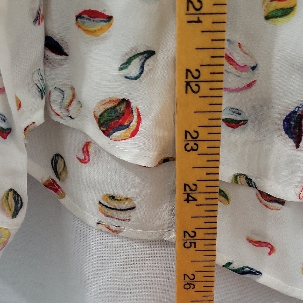 Anthropologie Conversation Women's Button Down Shirt with Marble Print Size 4 - Picture 4 of 9